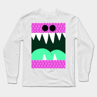 Pink Scales Monster Mouth Long Sleeve T-Shirt